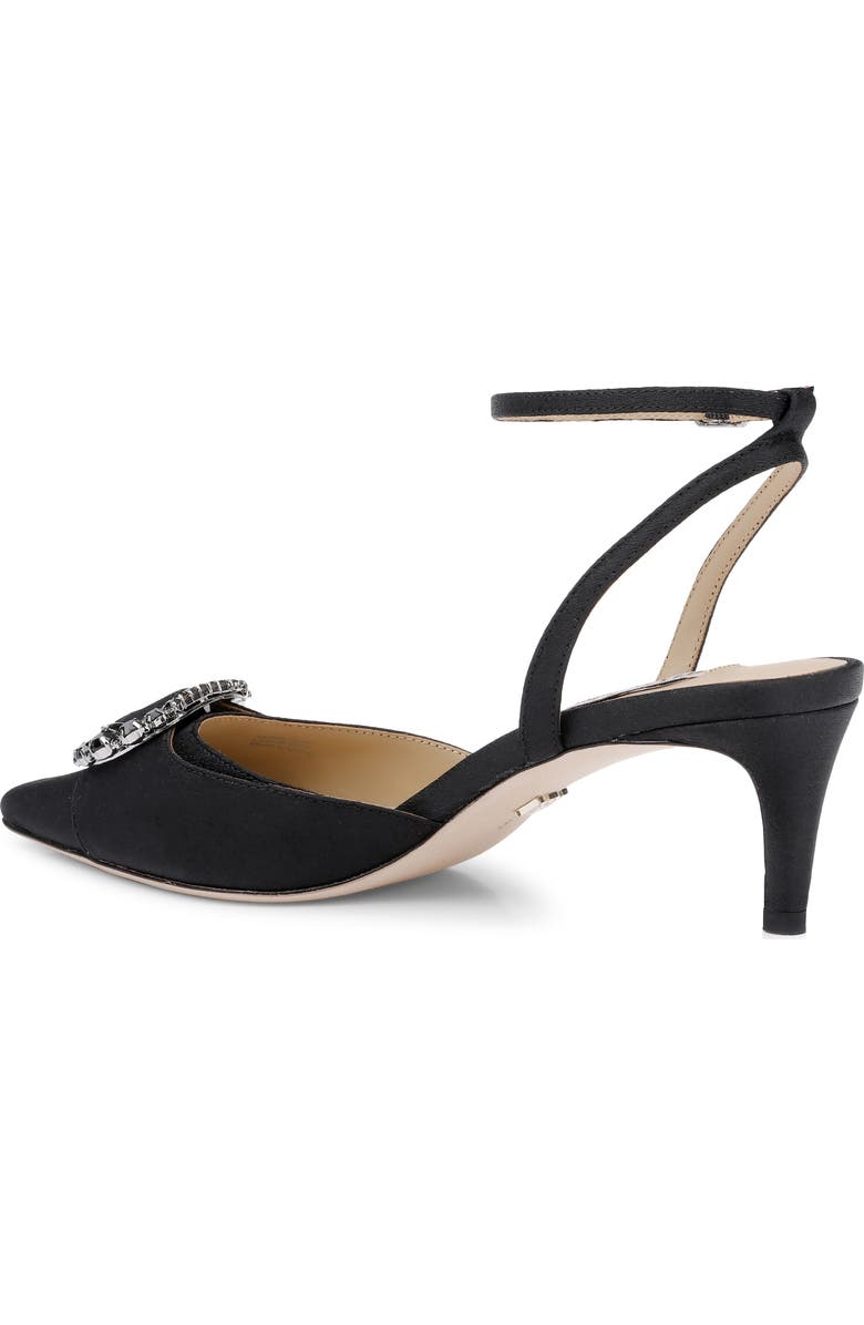 BADGLEY MISCHKA Odesza Kitten Heel Ankle Strap Pump, Alternate, color, Black Crepe