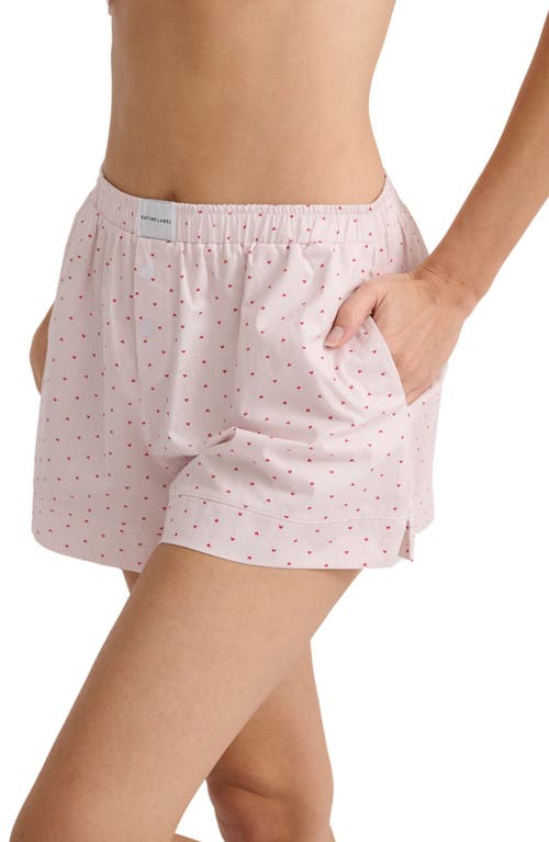Shop Kat The Label Henry Heart Pajama Shorts In Heart Print