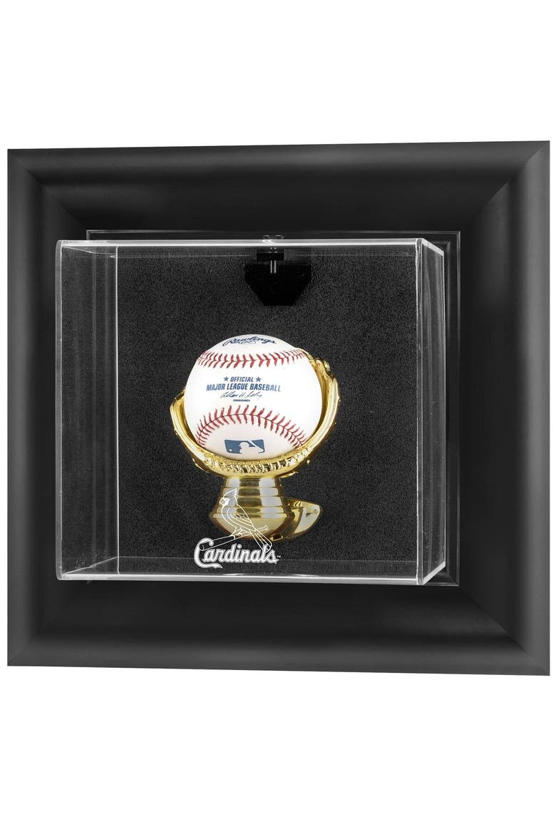 St. Louis Cardinals Black Framed Wall-Mounted Logo Baseball Display Case, Main, color, Black