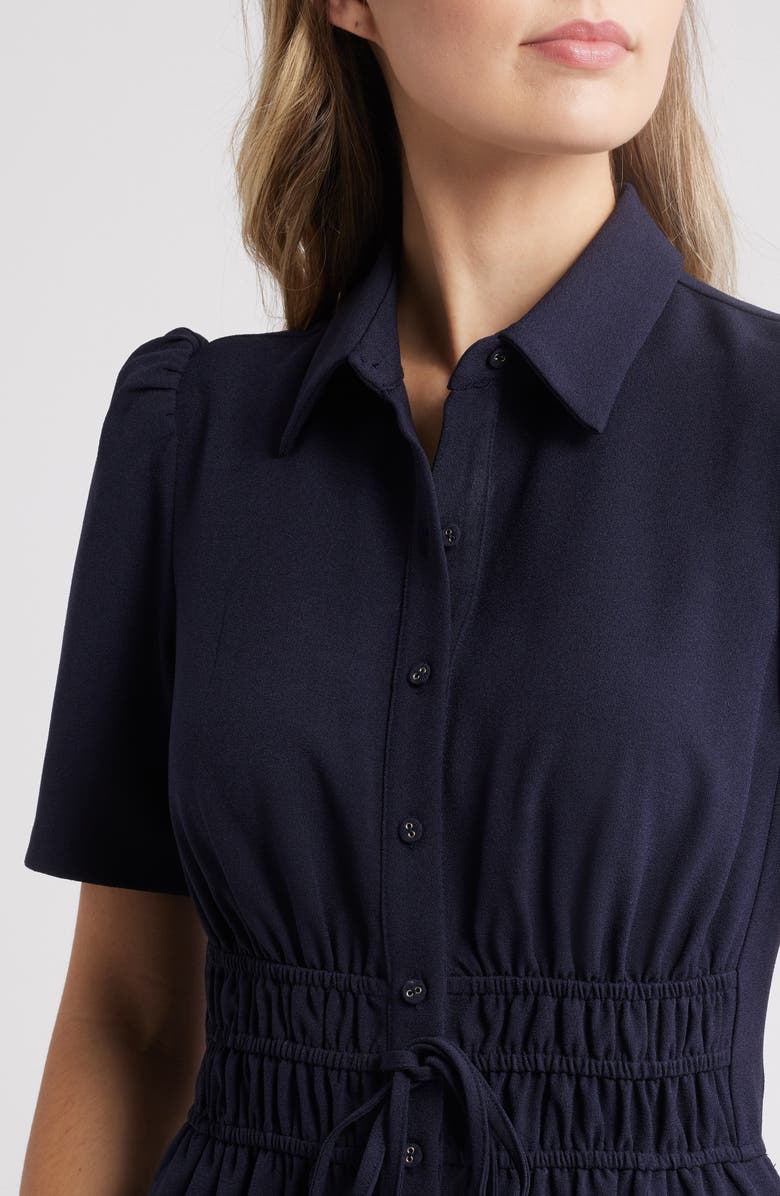 Eliza J Puff Sleeve Shirtdress, Alternate, color, Navy