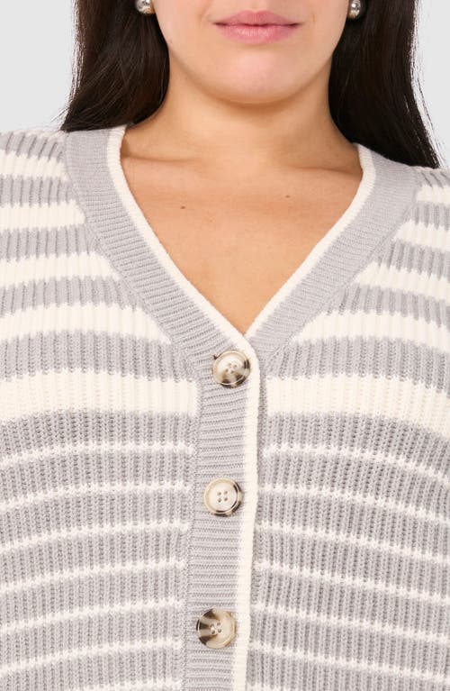 Halogen ® Variegated Stripe Cotton Blend Cardigan