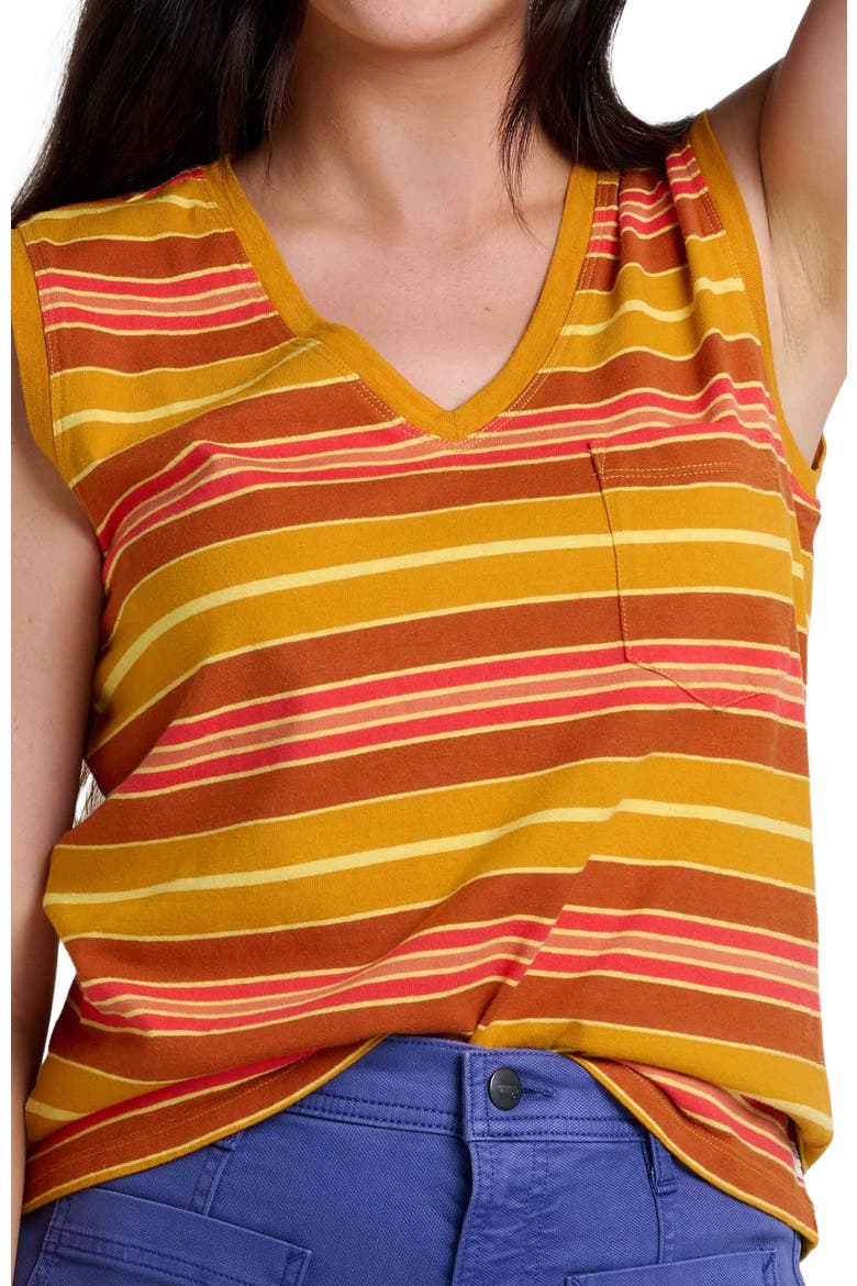 Women's Grom V-Neck Tank, Alternate, color, Sunset Stripe