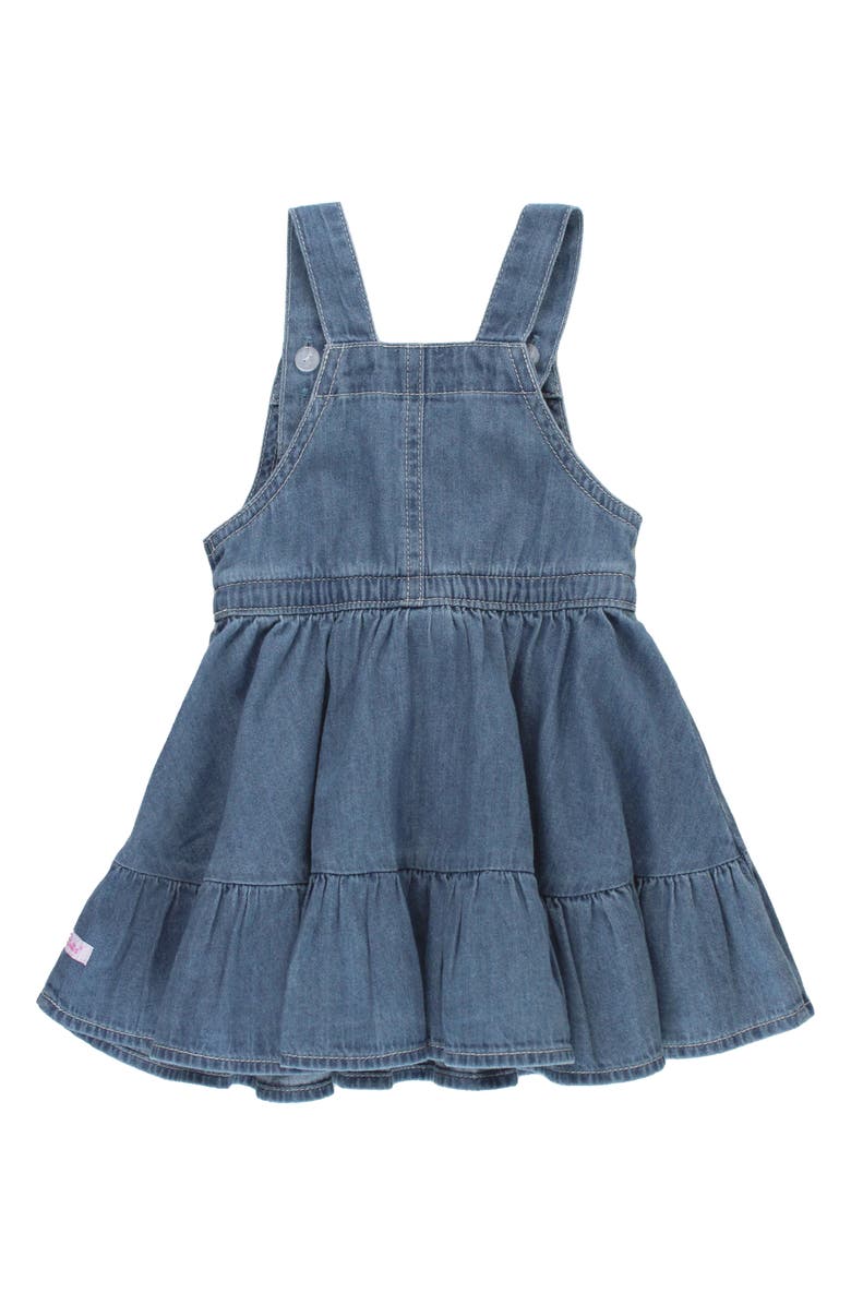 RuffleButts Denim Jumper Dress, Alternate, color, Denim