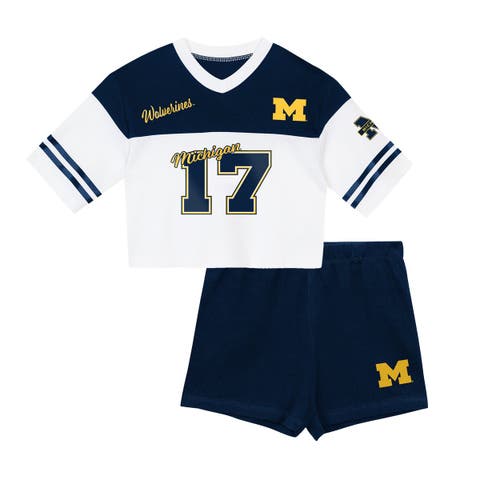 Girls Preschool Outerstuff  Navy Michigan Wolverines Cutest Player V-Neck T-Shirt & Shorts Set
