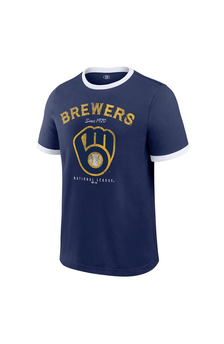 Darius Rucker Collection by Fanatics Men's Darius Rucker Collection by Fanatics Navy Milwaukee Brewers Washed Ringer T-Shirt, Alternate, color, Navy
