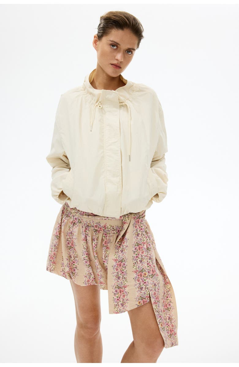 H&M Tie-detail Bubble-hem Skirt, Main, color, Light Dusty Pink/Floral
