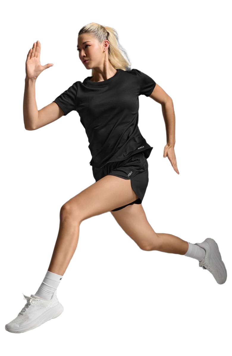 2XU Women
s Aero Tee, Alternate, color, Black/Silver Reflective