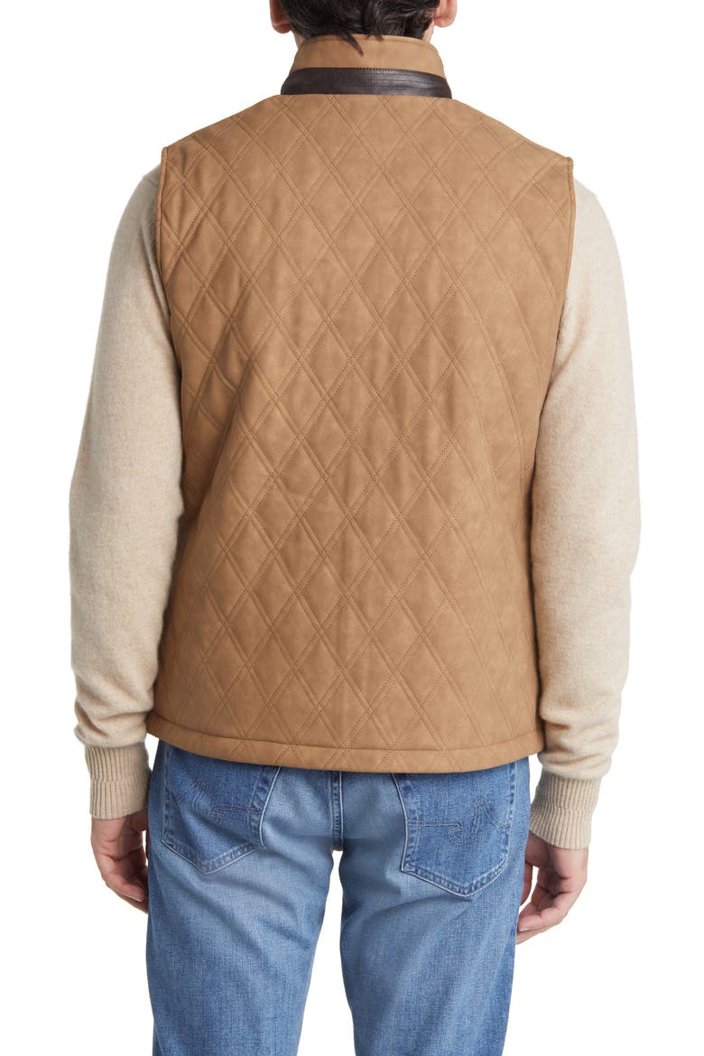 Reversible Quilted Vest, Alternate, color, CAMEL/ LIGHT BROWN