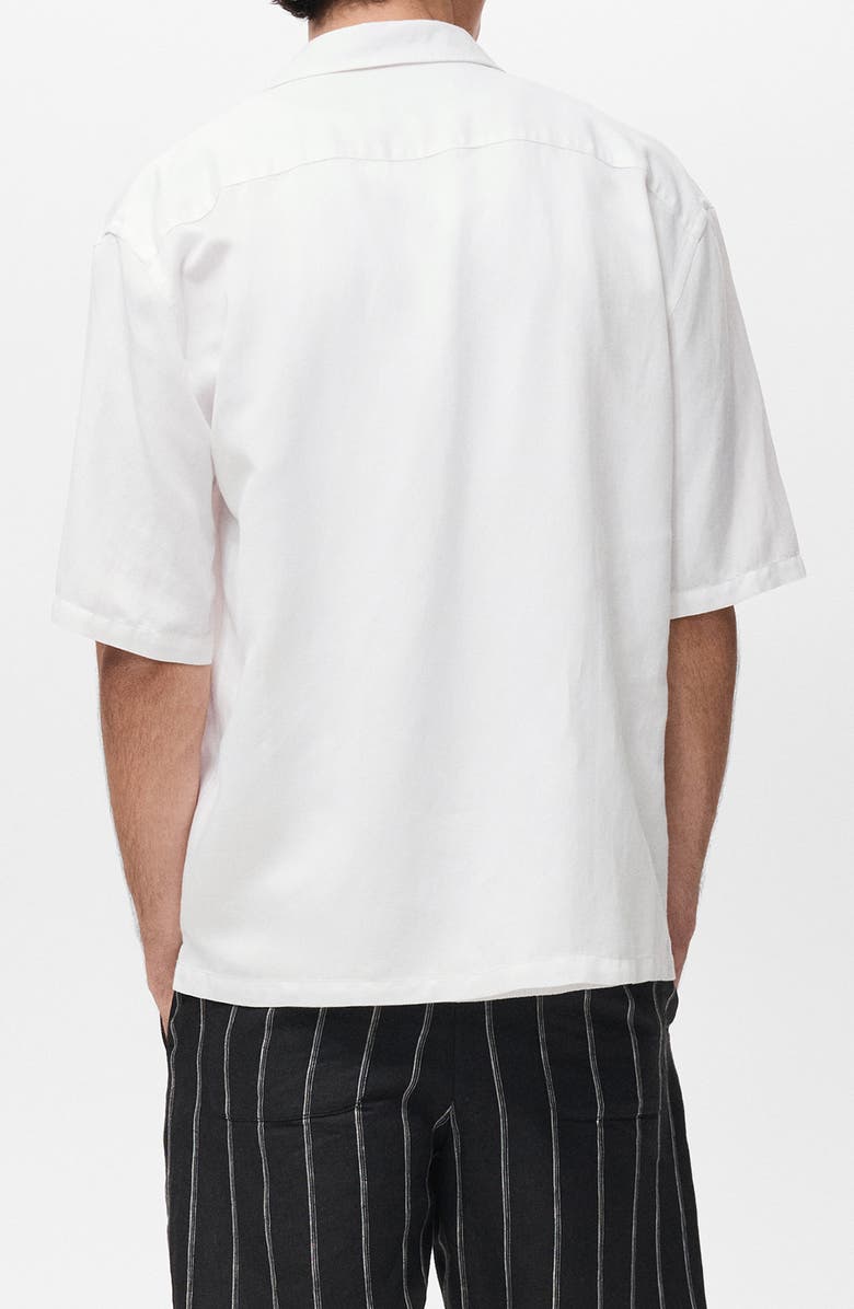 MANGO Regular Fit Camp Shirt, Alternate, color, Off White