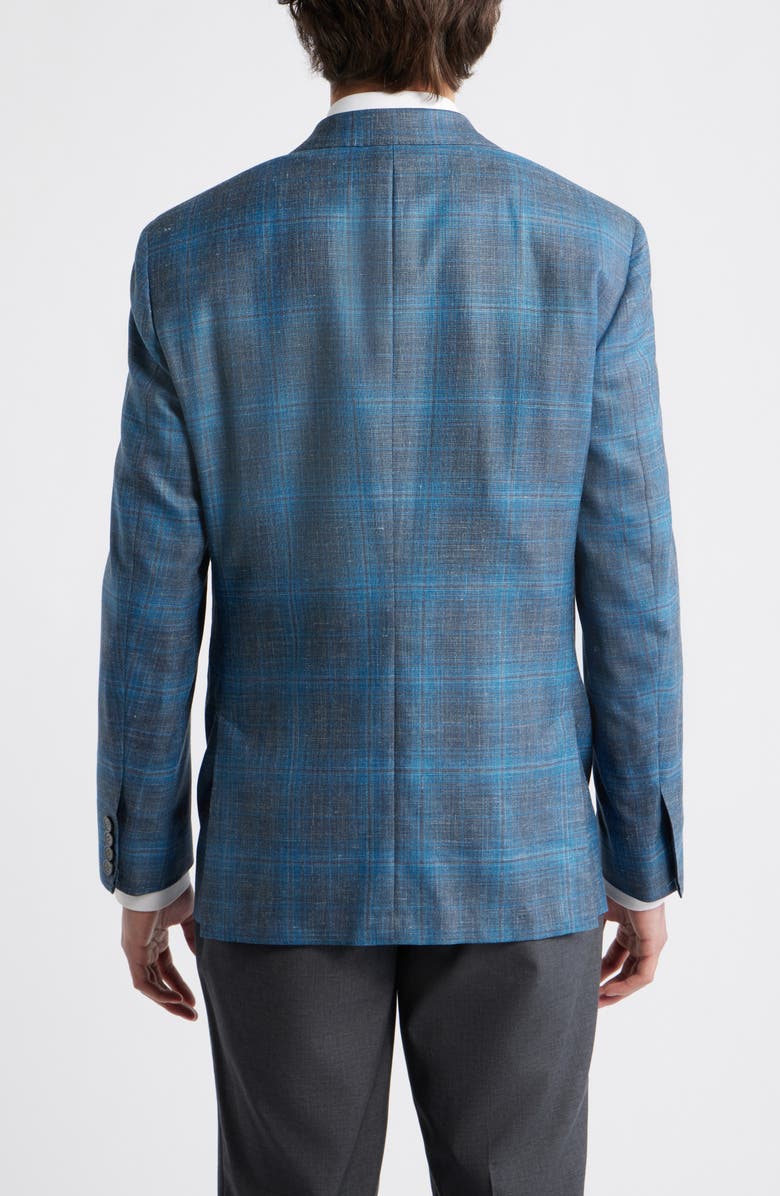 Heritage Gold Teal & Blue Slub Wool Blend Sport Coat, Alternate, color, Teal