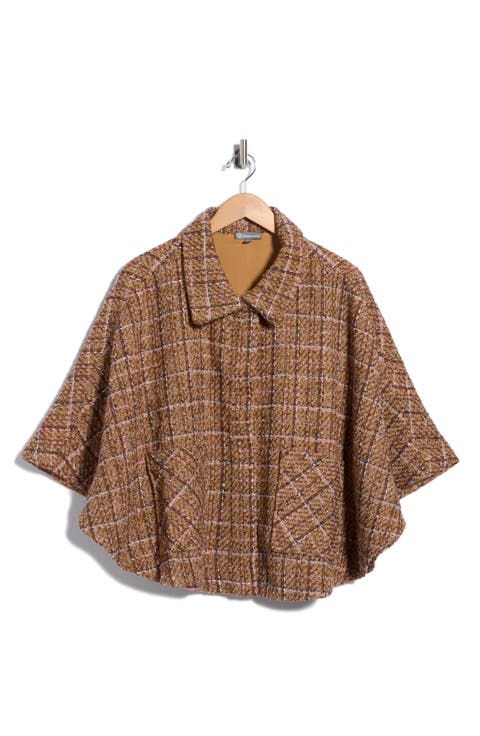 Tweed Capelet Poncho