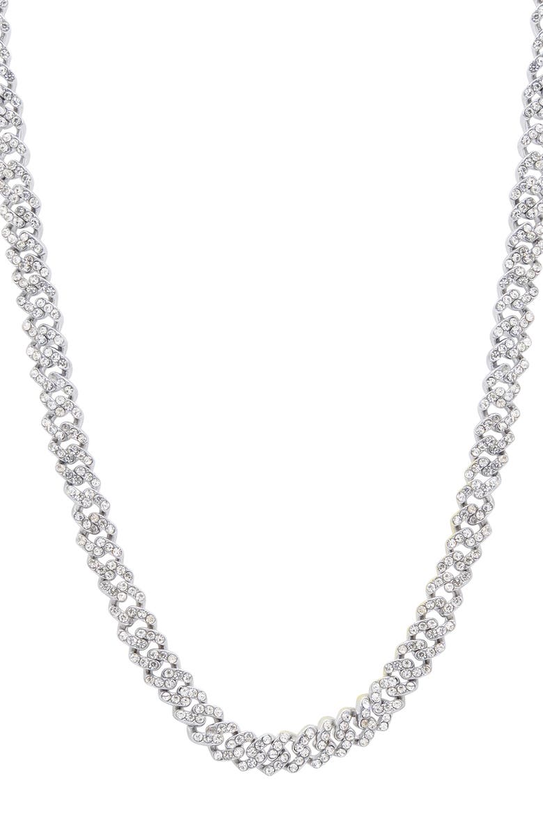 Adornia Crystal Curb Chain Necklace, Main, color, 
