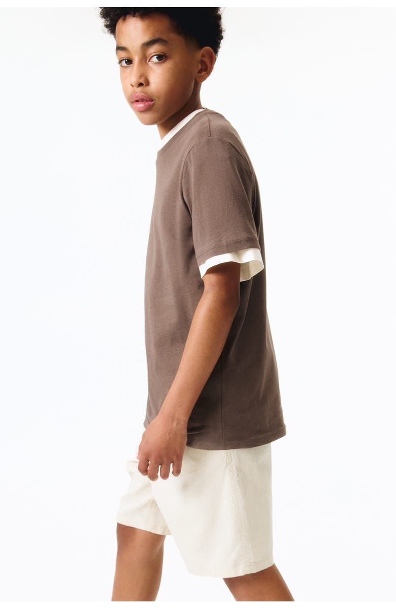 H&M Linen-blend shorts, Alternate, color, Light Beige