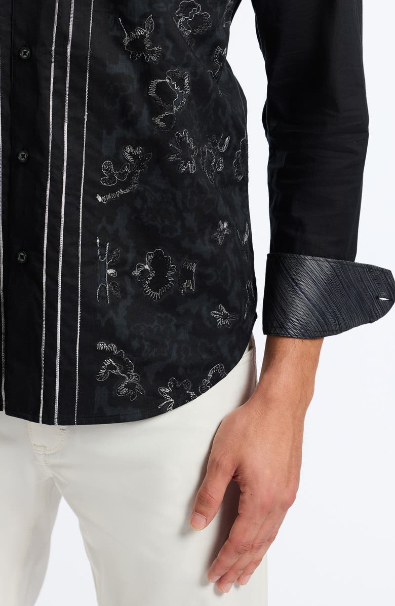 Robert Graham Havana Classic Fit Embroidered Cotton Button-Up Shirt, Alternate, color,