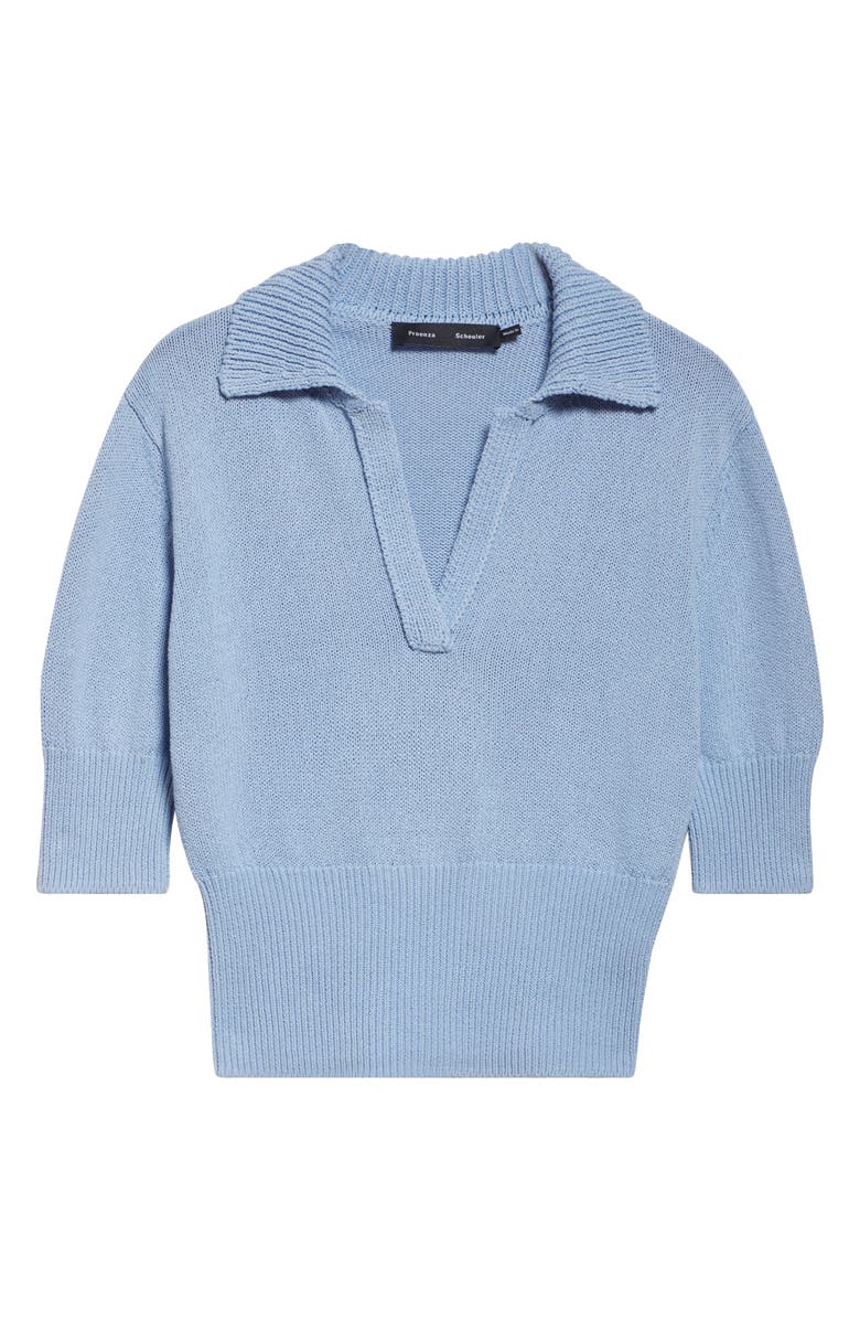 Proenza Schouler Reeve Polo Sweater, Alternate, color, Pale Blue