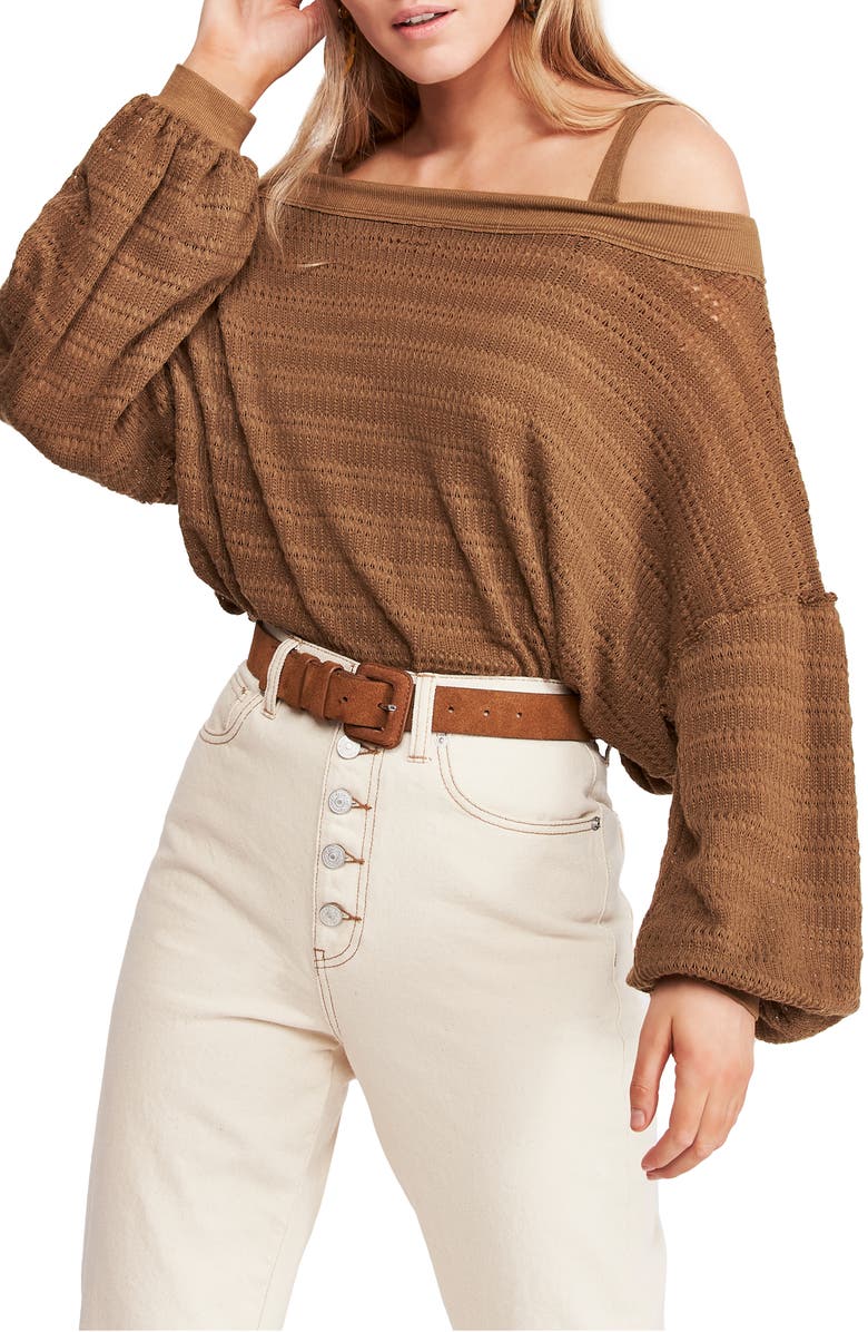 Free People Sistine Cold Shoulder Hacci Knit Top, Main, color,