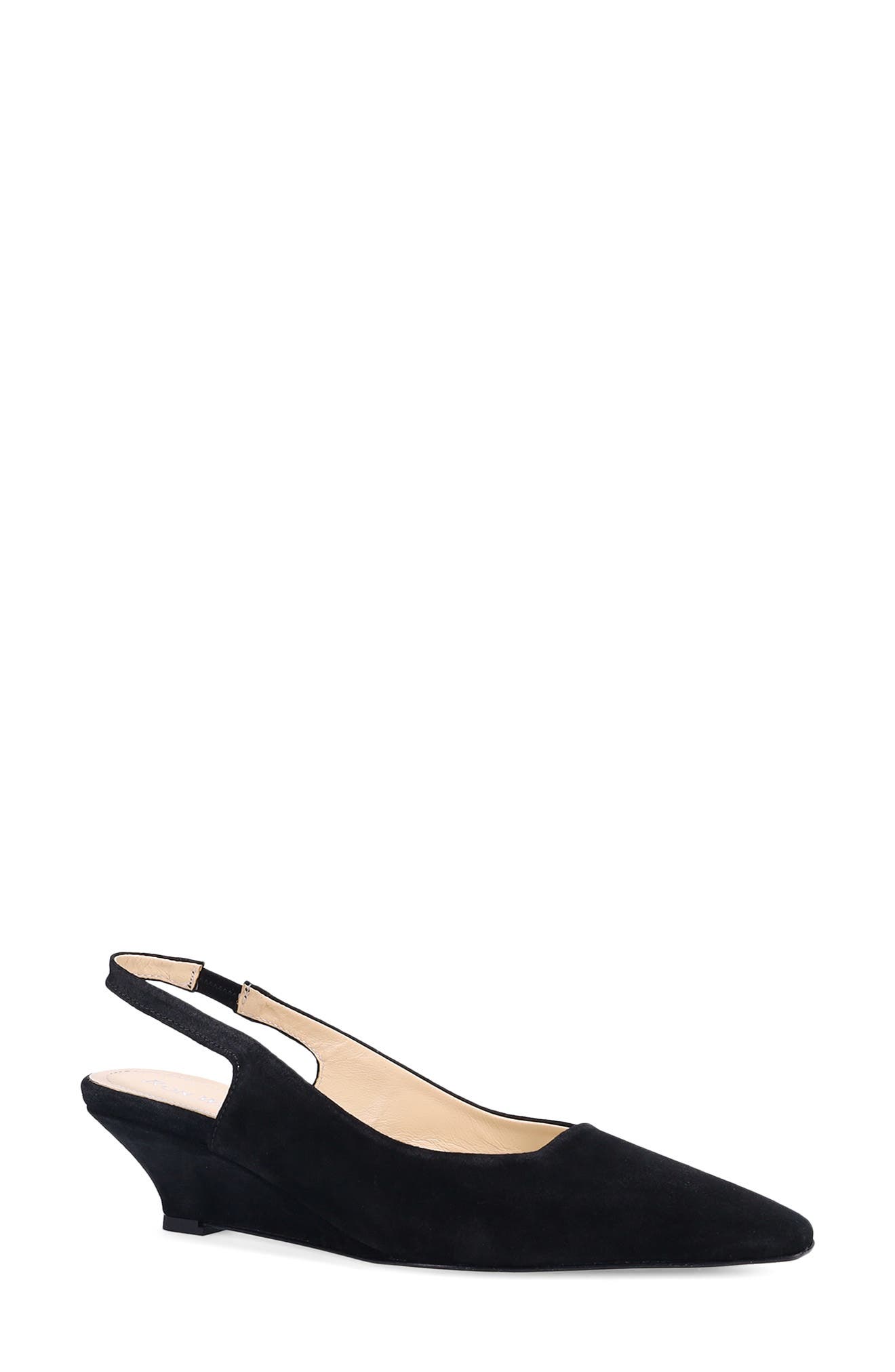 Ron White Bryne Pointed Toe Slingback Pump, Main, color, Onyx