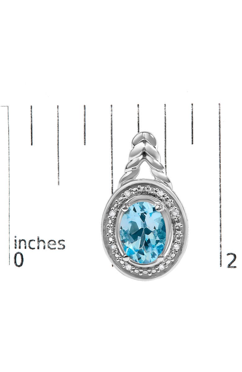 Haus of Brilliance Sterling Silver Oval Blue Topaz and Diamond Accent Twist and Halo Drop Earrings, Alternate, color, Silver