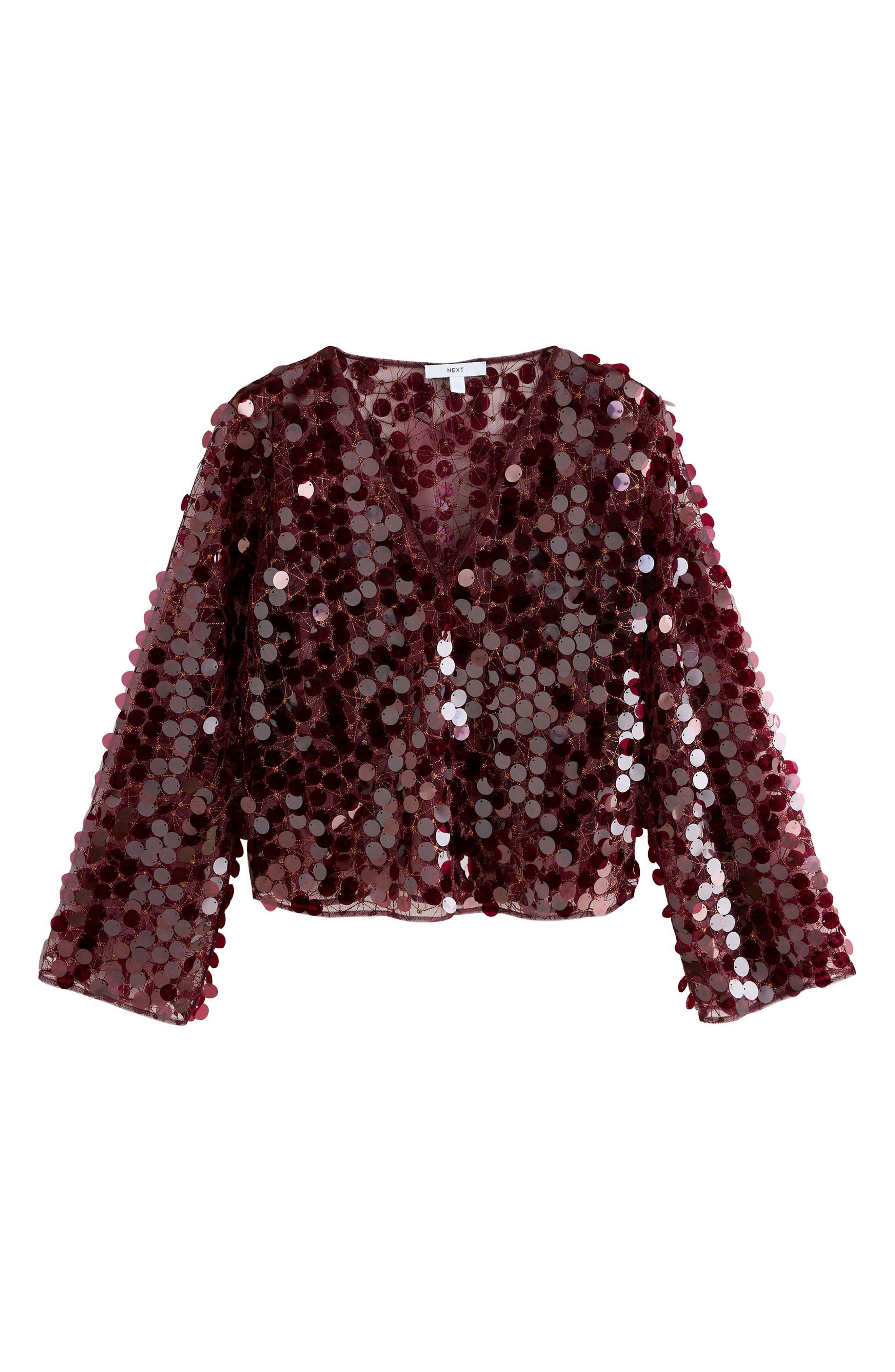 Sequin Sheer Mesh Top