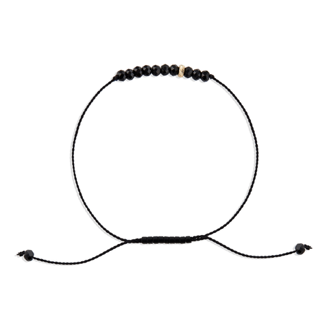 The Energy Project Bracelet - Protection With Black Tourmaline & Solid 14K Gold Bead