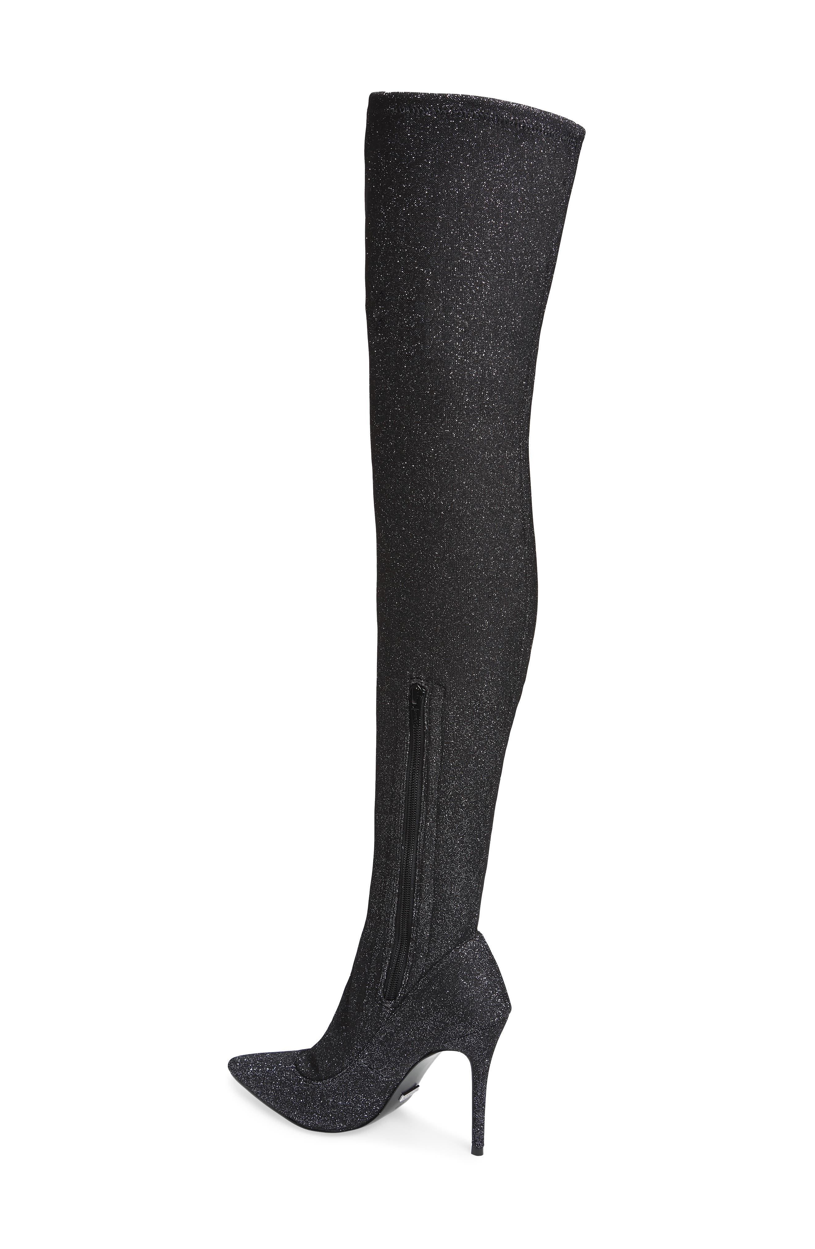 Bellini Stiletto Over the Knee Boot, Alternate, color, SILVER