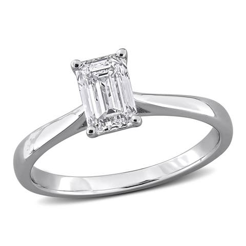 Lab Grown Diamond Emerald Solitaire Ring