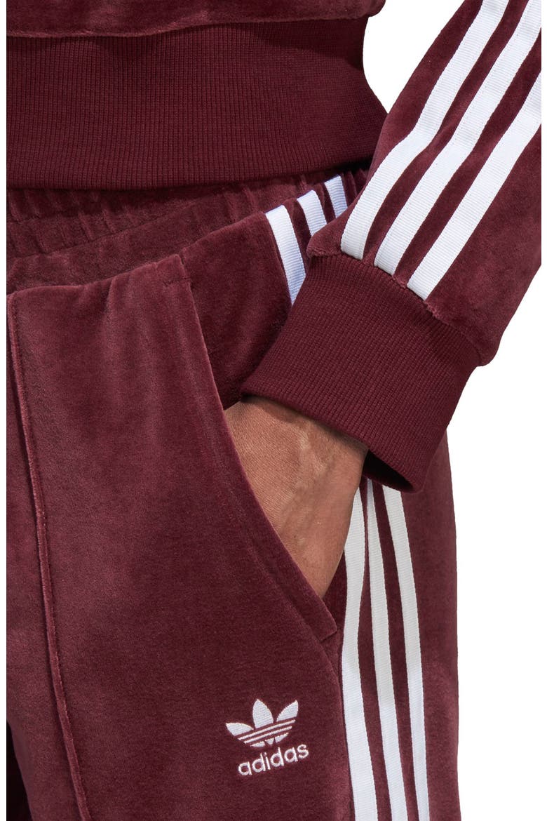 adidas Velour Track Pants, Alternate, color, MAROON
