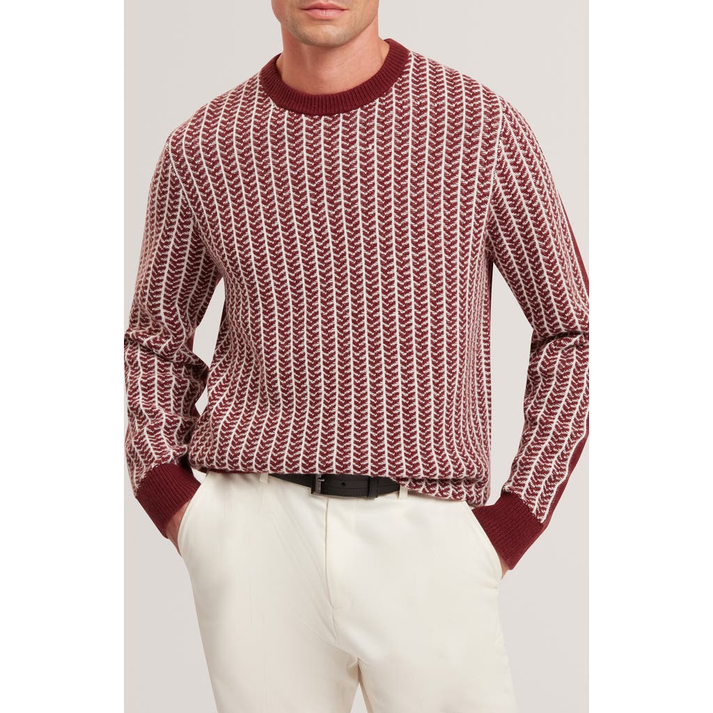 Ted Baker Frankez Textured Herringbone Sweater In Burgundy