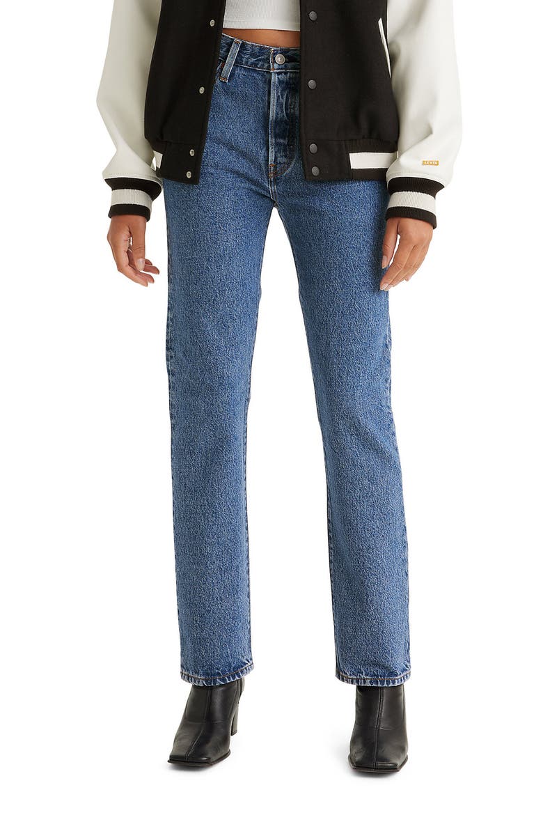 501® Original High Waist Straight Leg Jeans, Main, color, SHOUT OUT STONE