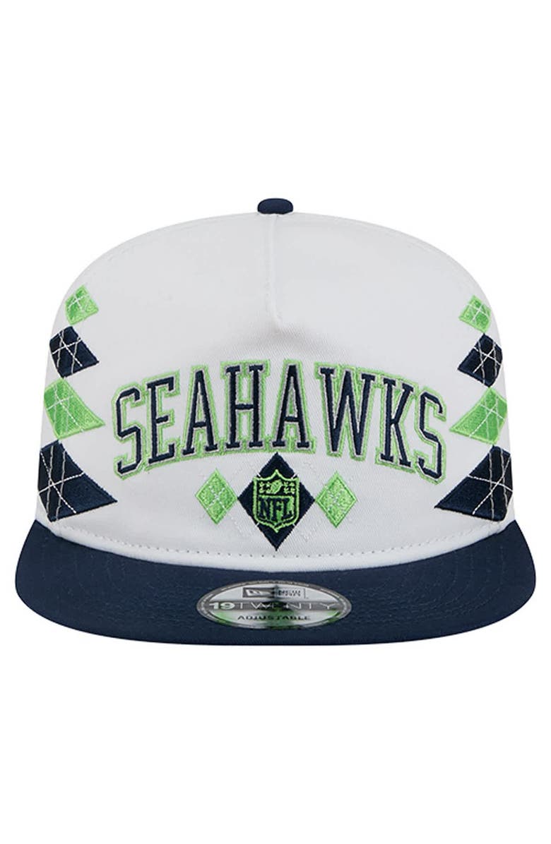 New Era Men's New Era White Seattle Seahawks Argyle 19TWENTY Adjustable Hat, Alternate, color, White