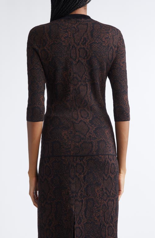 Stella Mccartney Snakeskin Jacquard Wool Blend Top In Multi