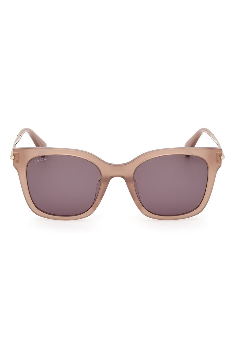 Max Mara 53mm Square Sunglasses, Main, color, Shiny Beige / Brown