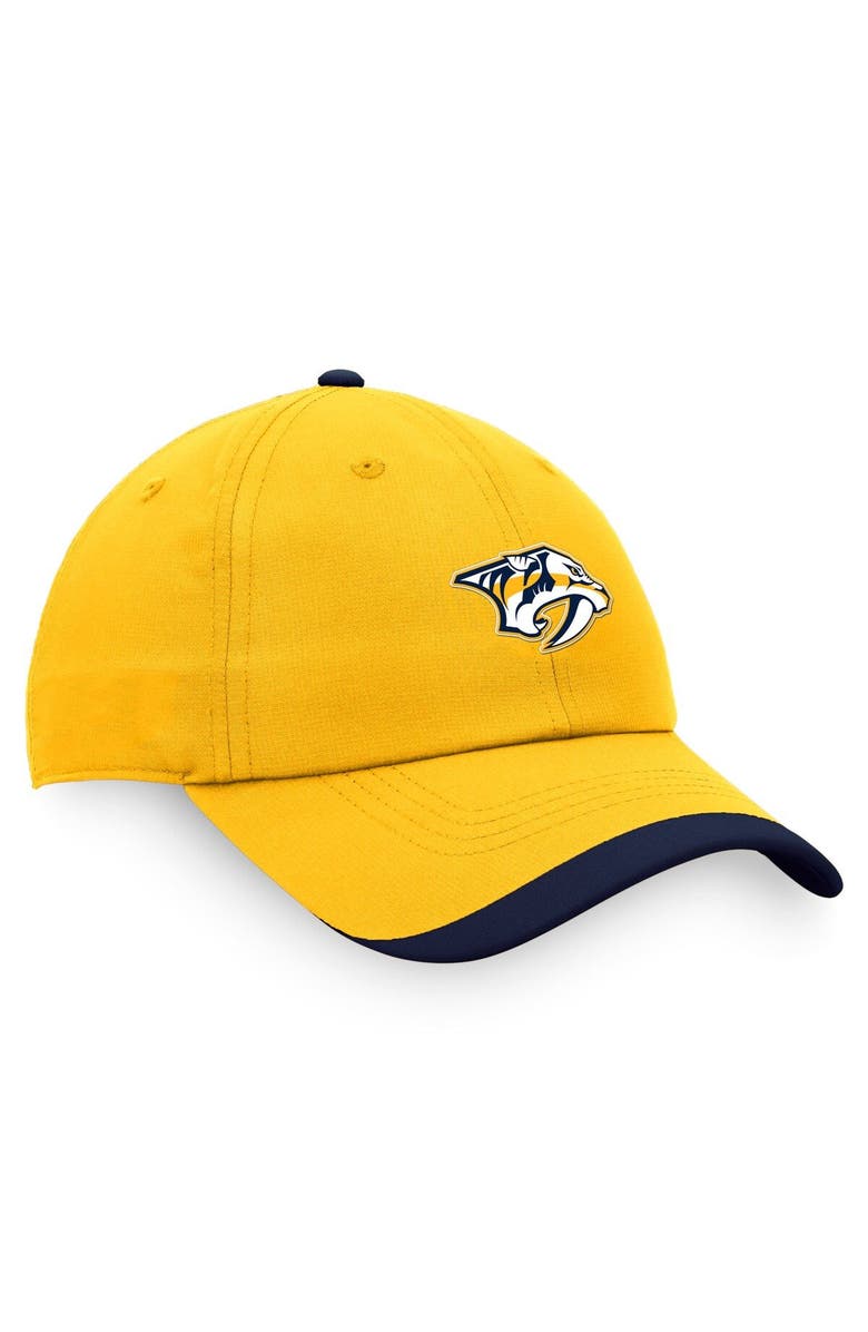 FANATICS Men's Fanatics Branded Navy/Gold Nashville Predators Authentic Pro Rink Pinnacle Adjustable Hat, Alternate, color, Navy