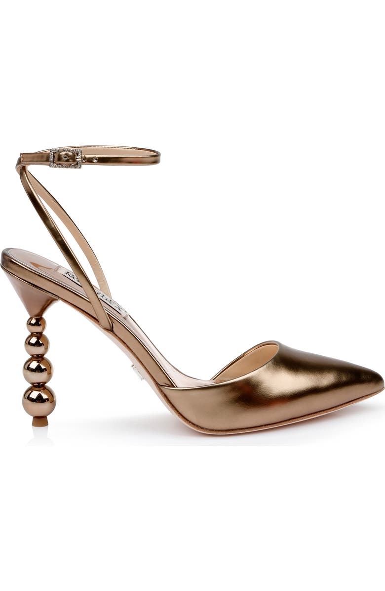 BADGLEY MISCHKA Indie II Ankle Strap Pointed Toe Pump, Alternate, color, Bronze