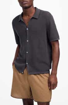 Madewell Short Sleeve Open Stitch Cotton Button-Up Shirt
