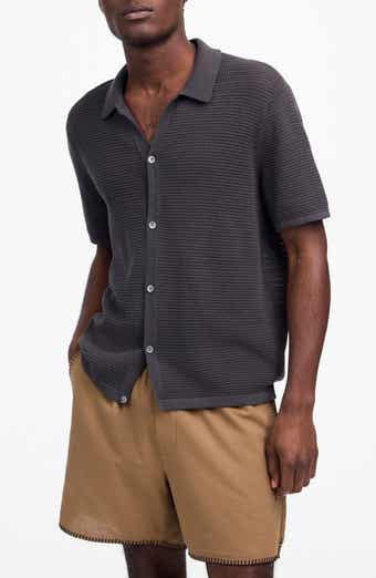 Madewell Short Sleeve Open Stitch Cotton Button-Up Shirt