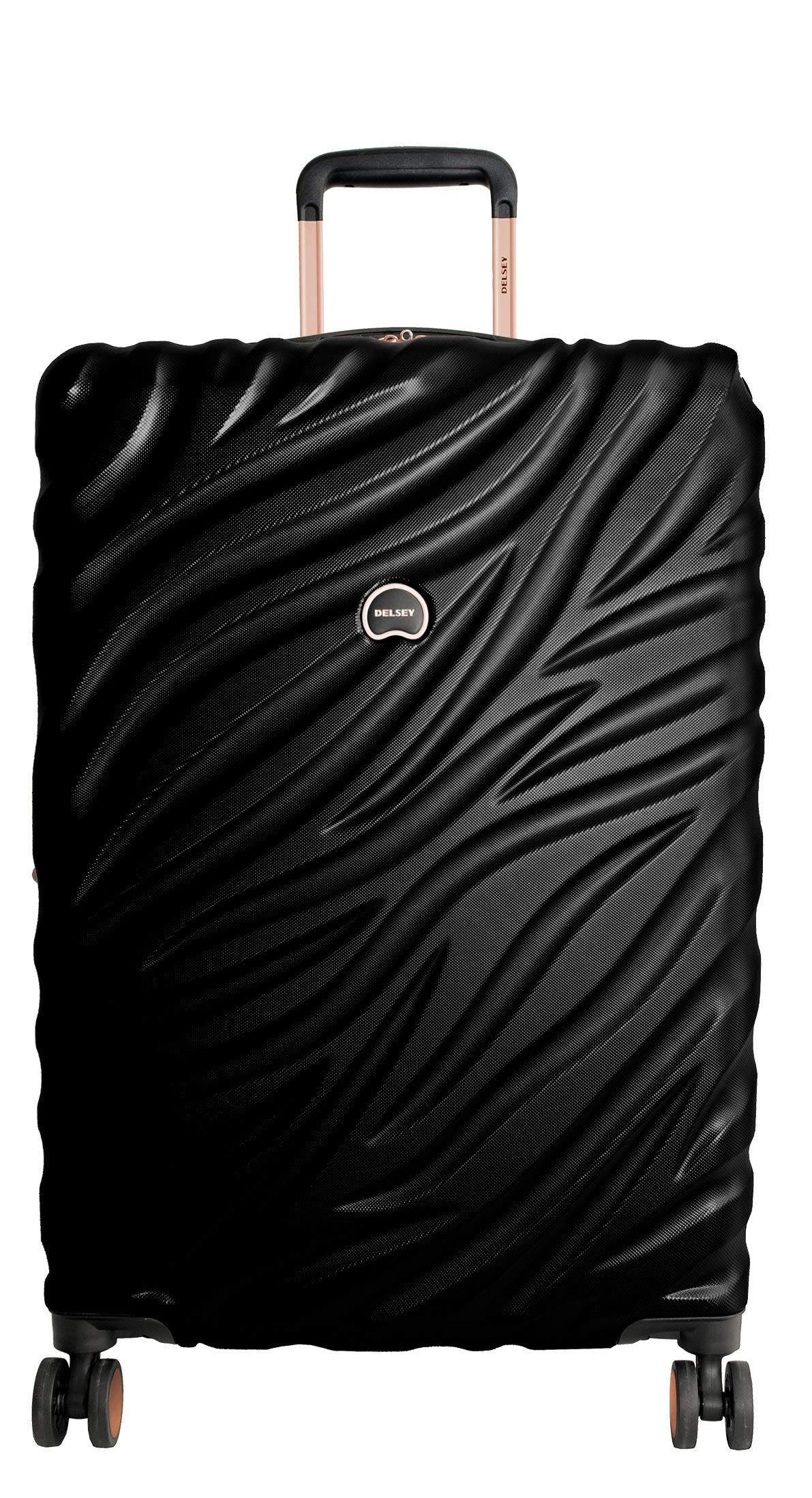 Delsey Paris Alexis Hardside 2-Piece (21"/25") Expandable Spinner Luggage Set, Alternate, color, Black/Rose Gold