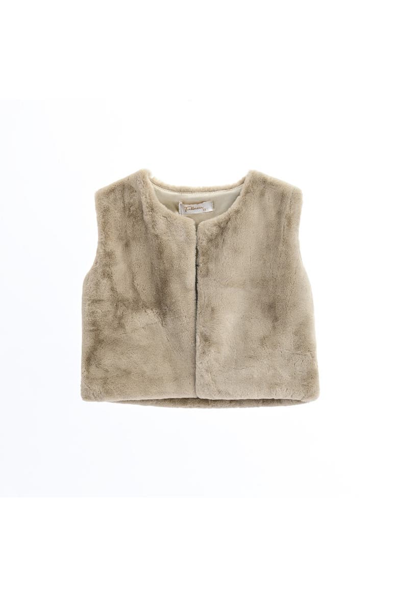 Allamanda Plush Fur Vest, Main, color, Beige
