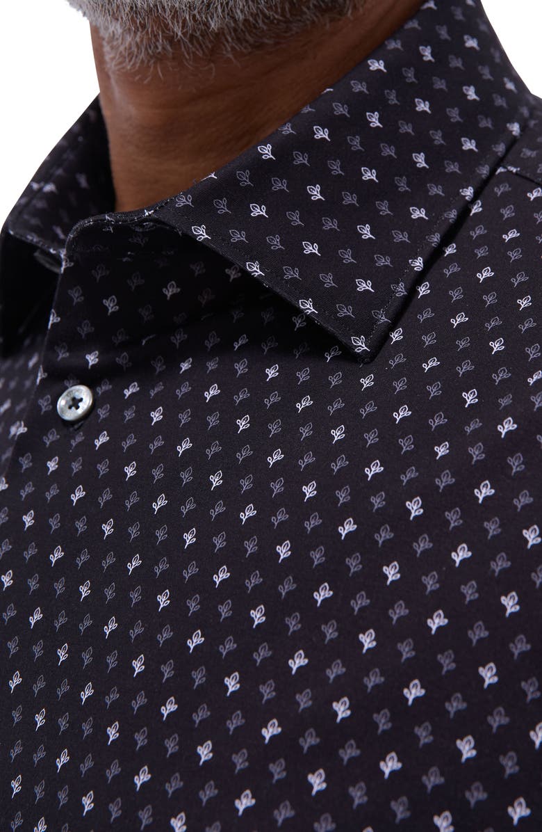 Bugatchi James OoohCotton<sup>®</sup> Floral Button-Up Shirt, Alternate, color, Black