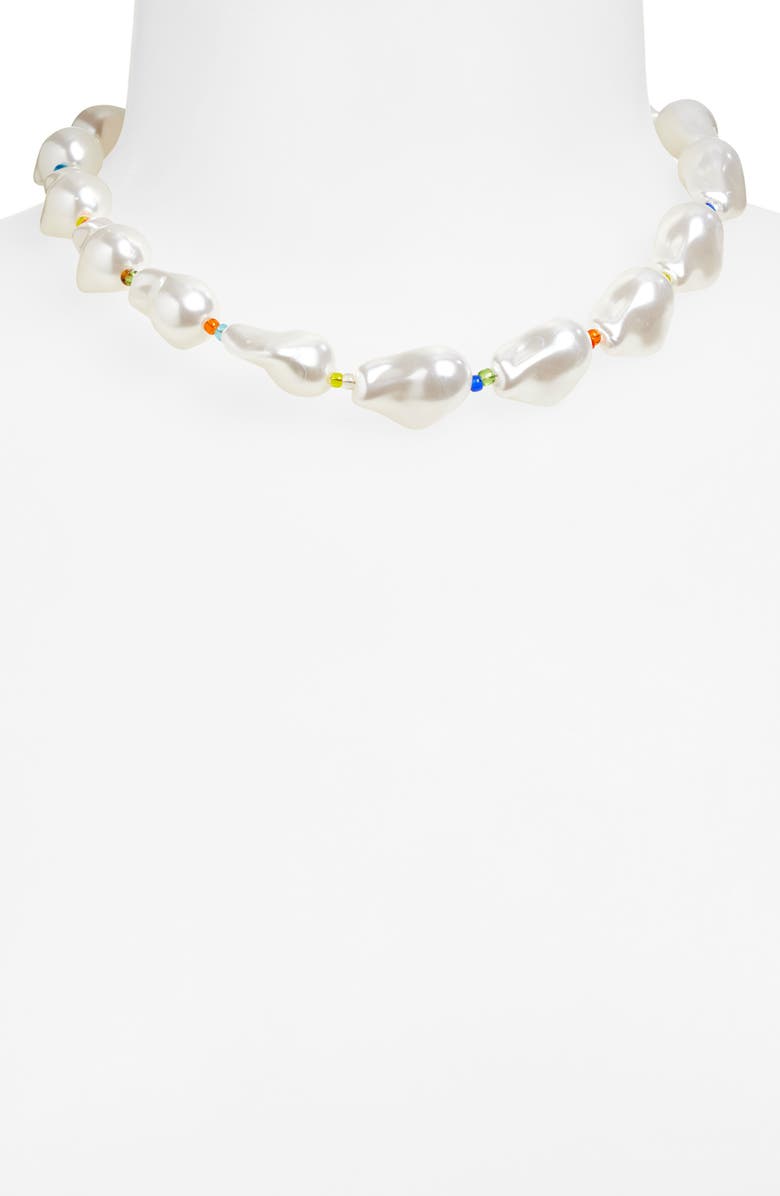 EYE CANDY LOS ANGELES Noe Faux Pearl Necklace, Alternate, color, Gold