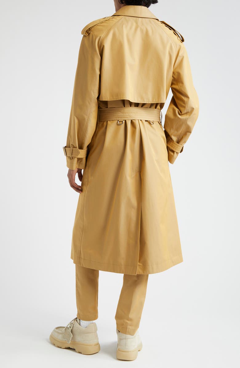 Burberry Double Breasted Cotton Gabardine Trench Coat, Alternate, color,