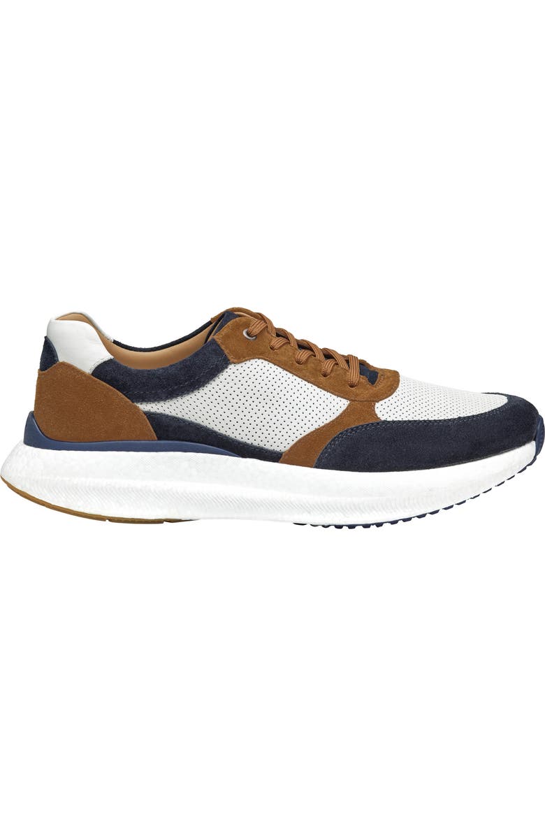 Johnston & Murphy Briley Perforated Sneaker, Alternate, color, Navy Multi Suede/Full Grain