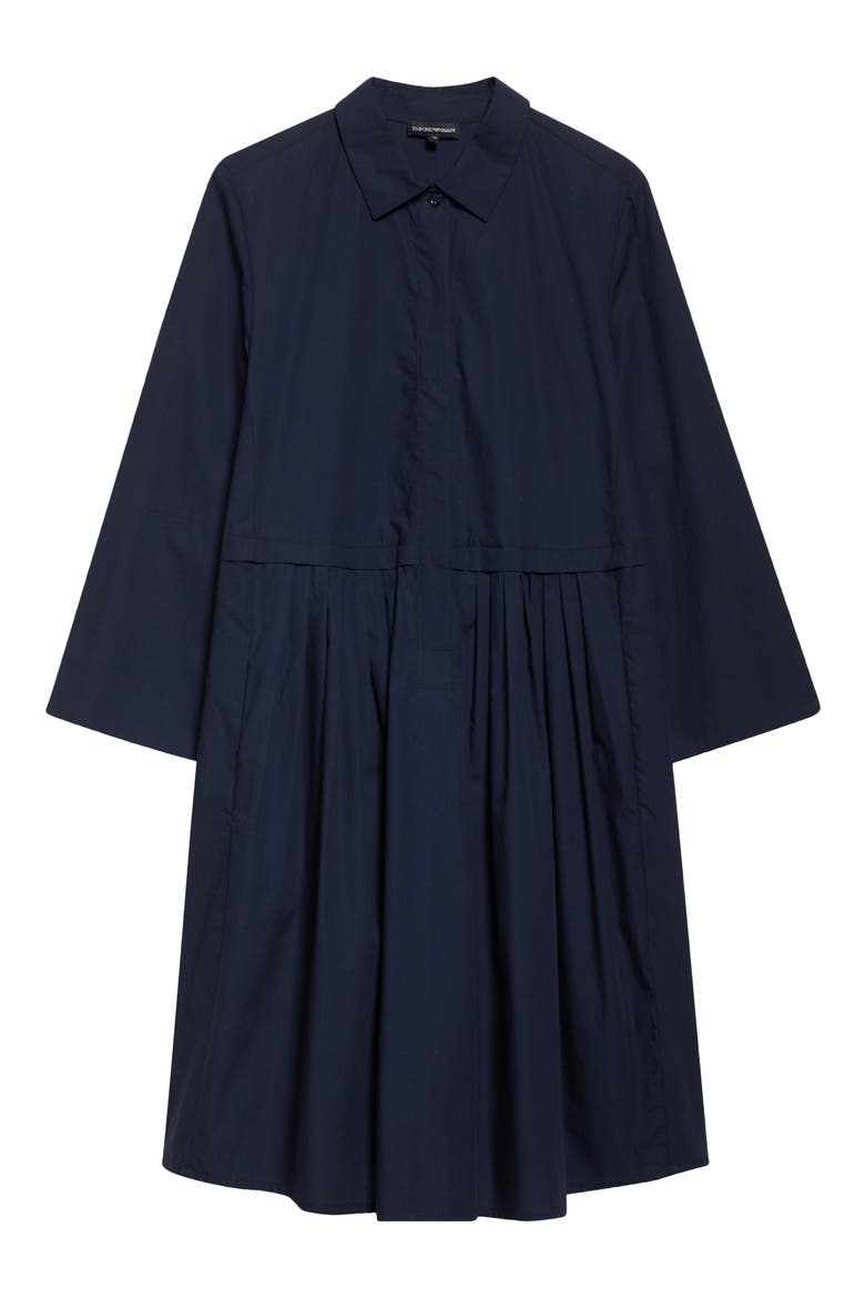 Cotton Poplin Shirtdress, Alternate, color, SOLID DARK BLUE