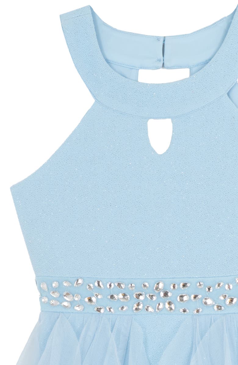 Rare Editions Kids' Glitter High-Low Party Dress, Alternate, color, Blue