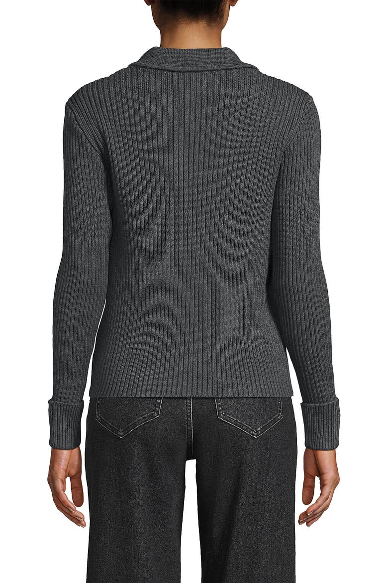 Drifter Ribbed Collared Blazer Sweater, Alternate, color, Charcoal Heather