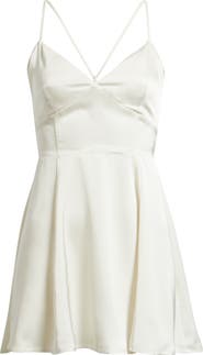 BP. Lace-Up Satin Minidress