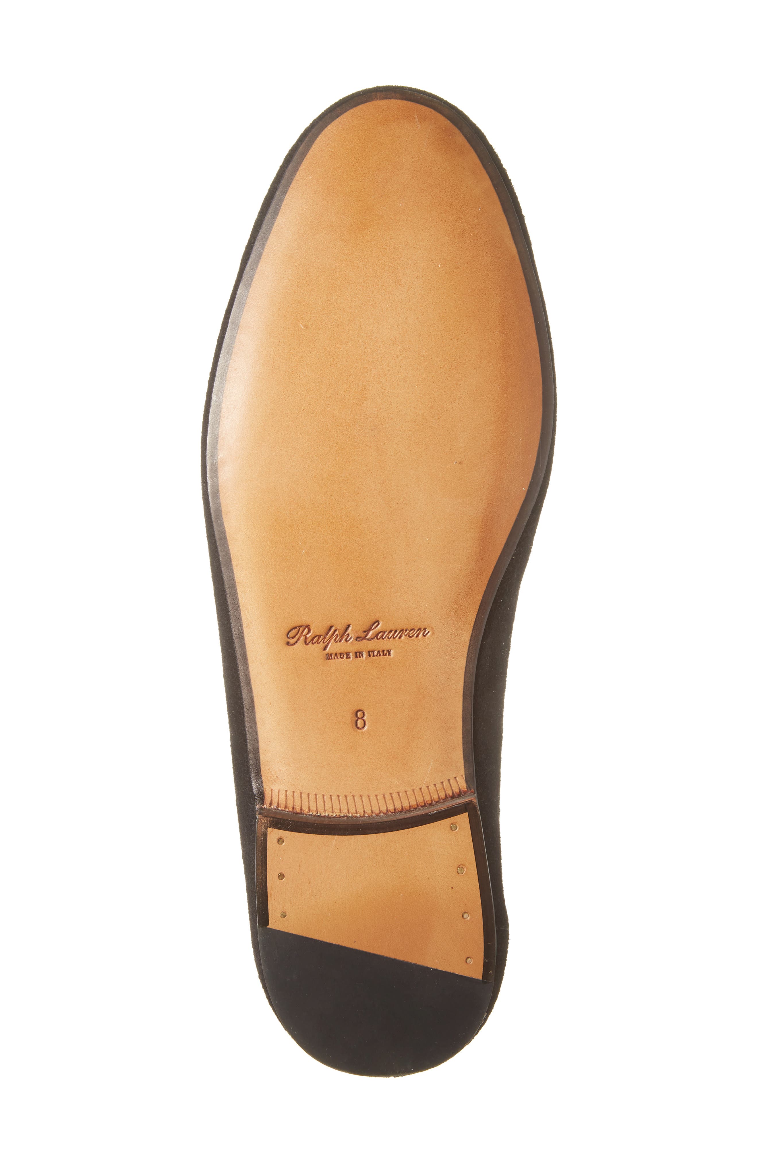 Ralph Lauren Purple Label Collins Suede Penny Loafer, Alternate, color, Black