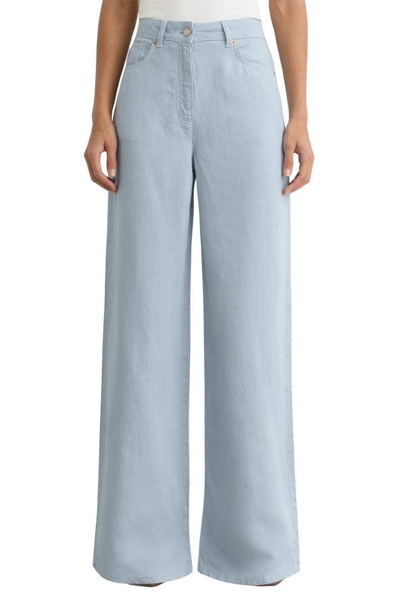 Reiss Carmen High Waist Wide Leg Pants, Main, color, Blue