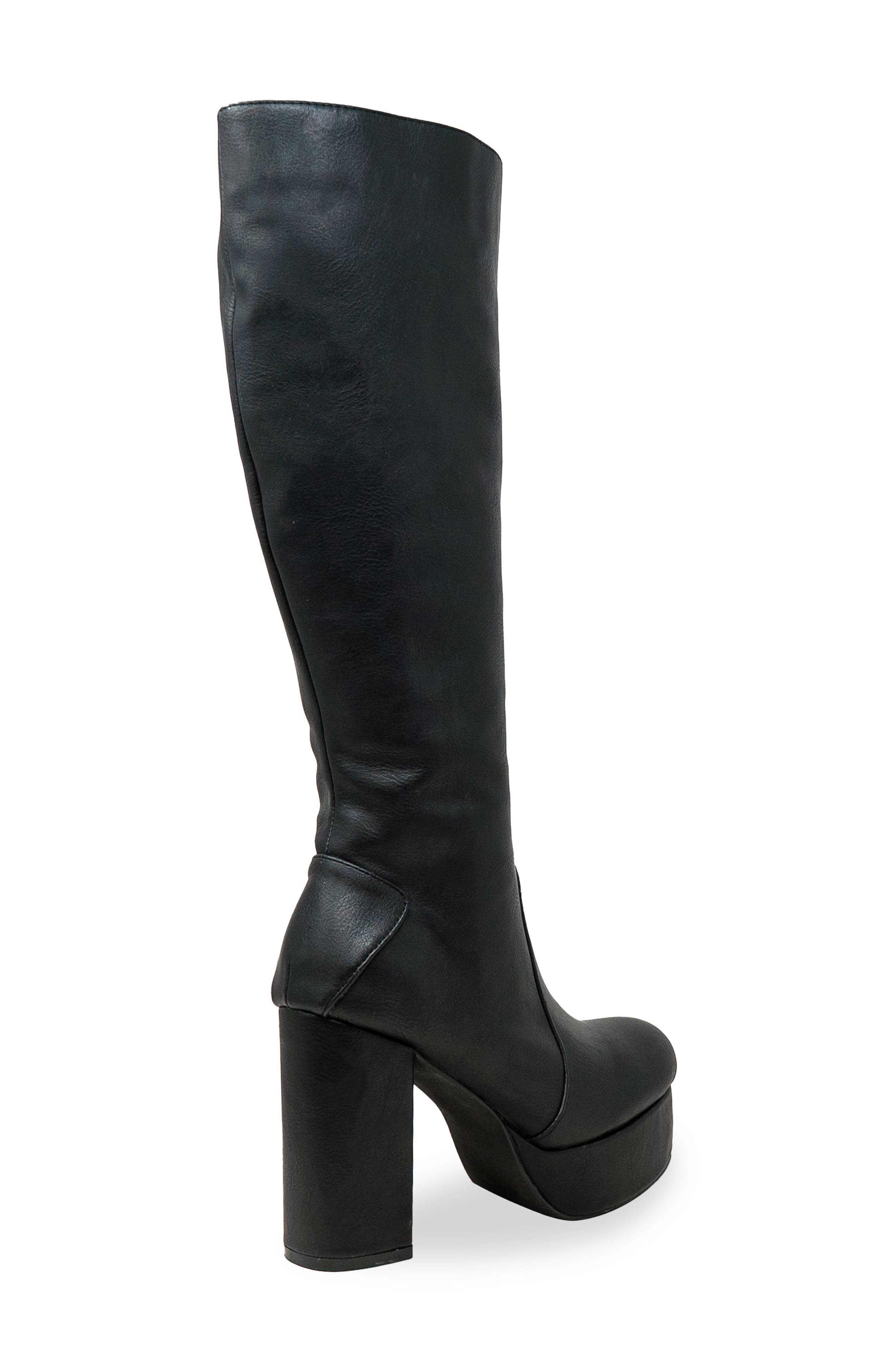 CHASE AND CHLOE Knee High Platform Boot, Alternate, color, Black