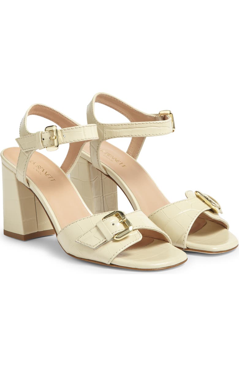 LK Bennett Reeva Oloid Ankle Strap Sandal, Main, color, Cre-Buttercream